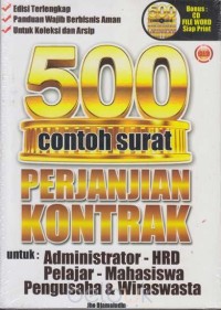 Image of 500 Contoh Surat Perjanjian Kontrak untuk: Administrator-HRD, Pelajar-Mahasiswa, Pengusaha & Wiraswasta